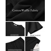 image:imageCOOFANDY Mens 2 Pieces Outfits Casual Cotton T Shirt and Shorts Set Summer Short Sleeve Waffle TracksuitsBlack