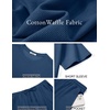 image:imageCOOFANDY Mens 2 Pieces Outfits Casual Cotton T Shirt and Shorts Set Summer Short Sleeve Waffle TracksuitsBlue
