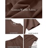 image:imageCOOFANDY Mens 2 Pieces Outfits Casual Cotton T Shirt and Shorts Set Summer Short Sleeve Waffle TracksuitsBrown