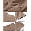 image:imageCOOFANDY Mens 2 Pieces Outfits Casual Cotton T Shirt and Shorts Set Summer Short Sleeve Waffle TracksuitsKhaki