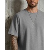 image:imageCOOFANDY Mens 2 Pieces Outfits Casual Cotton T Shirt and Shorts Set Summer Short Sleeve Waffle TracksuitsLight Grey