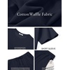 image:imageCOOFANDY Mens 2 Pieces Outfits Casual Cotton T Shirt and Shorts Set Summer Short Sleeve Waffle TracksuitsNavy Blue