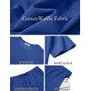 image:imageCOOFANDY Mens 2 Pieces Outfits Casual Cotton T Shirt and Shorts Set Summer Short Sleeve Waffle TracksuitsRoyal Blue