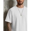 image:imageCOOFANDY Mens 2 Pieces Outfits Casual Cotton T Shirt and Shorts Set Summer Short Sleeve Waffle TracksuitsWhite