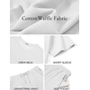 image:imageCOOFANDY Mens 2 Pieces Outfits Casual Cotton T Shirt and Shorts Set Summer Short Sleeve Waffle TracksuitsWhite