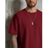 image:imageCOOFANDY Mens 2 Pieces Outfits Casual Cotton T Shirt and Shorts Set Summer Short Sleeve Waffle TracksuitsWine Red
