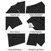 image:imageCOOFANDY Mens 2 Pieces Outfits Casual Quarter Zip Polo Shirt and Jogging Pants Summer Tracksuits SetBlack