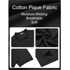 image:imageCOOFANDY Mens Big and Tall Polo Shirts Golf Shirt Short Sleeve Cotton Pique T Shirts Quick DryBlack