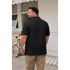 image:imageCOOFANDY Mens Big and Tall Polo Shirts Golf Shirt Short Sleeve Cotton Pique T Shirts Quick DryBlack
