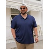 image:imageCOOFANDY Mens Big and Tall Polo Shirts Golf Shirt Short Sleeve Cotton Pique T Shirts Quick DryNavy Blue