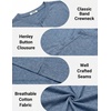 image:imageCOOFANDY Mens Cotton Henley TShirts Short Sleeve Button Casual Basic Tees Work Shirts with Split SideLight Navy