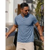 image:imageCOOFANDY Mens Cotton Henley TShirts Short Sleeve Button Casual Basic Tees Work Shirts with Split SideLight Navy