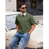 image:imageCOOFANDY Mens Cotton TShirts Oversized Shirt Short Sleeves Streetwear Loose Fit Summer Tee Tops Washed Basic Unisex ShirtsArmy Green