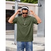 image:imageCOOFANDY Mens Cotton TShirts Oversized Shirt Short Sleeves Streetwear Loose Fit Summer Tee Tops Washed Basic Unisex ShirtsArmy Green