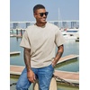 image:imageCOOFANDY Mens Cotton TShirts Oversized Shirt Short Sleeves Streetwear Loose Fit Summer Tee Tops Washed Basic Unisex ShirtsBeige