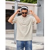 image:imageCOOFANDY Mens Cotton TShirts Oversized Shirt Short Sleeves Streetwear Loose Fit Summer Tee Tops Washed Basic Unisex ShirtsBeige