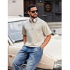 image:imageCOOFANDY Mens Cotton TShirts Oversized Shirt Short Sleeves Streetwear Loose Fit Summer Tee Tops Washed Basic Unisex ShirtsBeige