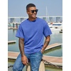 image:imageCOOFANDY Mens Cotton TShirts Oversized Shirt Short Sleeves Streetwear Loose Fit Summer Tee Tops Washed Basic Unisex ShirtsBlue