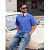 image:imageCOOFANDY Mens Cotton TShirts Oversized Shirt Short Sleeves Streetwear Loose Fit Summer Tee Tops Washed Basic Unisex ShirtsBlue