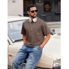 image:imageCOOFANDY Mens Cotton TShirts Oversized Shirt Short Sleeves Streetwear Loose Fit Summer Tee Tops Washed Basic Unisex ShirtsBrown
