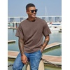 image:imageCOOFANDY Mens Cotton TShirts Oversized Shirt Short Sleeves Streetwear Loose Fit Summer Tee Tops Washed Basic Unisex ShirtsBrown
