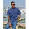image:imageCOOFANDY Mens Cotton TShirts Oversized Shirt Short Sleeves Streetwear Loose Fit Summer Tee Tops Washed Basic Unisex ShirtsDark Blue