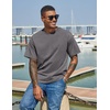 image:imageCOOFANDY Mens Cotton TShirts Oversized Shirt Short Sleeves Streetwear Loose Fit Summer Tee Tops Washed Basic Unisex ShirtsDark Grey