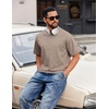 image:imageCOOFANDY Mens Cotton TShirts Oversized Shirt Short Sleeves Streetwear Loose Fit Summer Tee Tops Washed Basic Unisex ShirtsKhaki