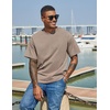 image:imageCOOFANDY Mens Cotton TShirts Oversized Shirt Short Sleeves Streetwear Loose Fit Summer Tee Tops Washed Basic Unisex ShirtsKhaki