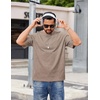 image:imageCOOFANDY Mens Cotton TShirts Oversized Shirt Short Sleeves Streetwear Loose Fit Summer Tee Tops Washed Basic Unisex ShirtsKhaki
