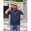 image:imageCOOFANDY Mens Cotton TShirts Oversized Shirt Short Sleeves Streetwear Loose Fit Summer Tee Tops Washed Basic Unisex ShirtsNavy Blue