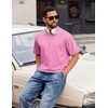 image:imageCOOFANDY Mens Cotton TShirts Oversized Shirt Short Sleeves Streetwear Loose Fit Summer Tee Tops Washed Basic Unisex ShirtsPink