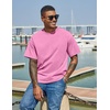 image:imageCOOFANDY Mens Cotton TShirts Oversized Shirt Short Sleeves Streetwear Loose Fit Summer Tee Tops Washed Basic Unisex ShirtsPink