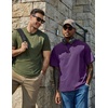 image:imageCOOFANDY Mens Cotton TShirts Oversized Shirt Short Sleeves Streetwear Loose Fit Summer Tee Tops Washed Basic Unisex ShirtsPurple