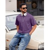 image:imageCOOFANDY Mens Cotton TShirts Oversized Shirt Short Sleeves Streetwear Loose Fit Summer Tee Tops Washed Basic Unisex ShirtsPurple