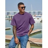 image:imageCOOFANDY Mens Cotton TShirts Oversized Shirt Short Sleeves Streetwear Loose Fit Summer Tee Tops Washed Basic Unisex ShirtsPurple