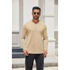 image:imageCOOFANDY Mens Henley Shirts Long Sleeve Lightweight Button TShirt Casual Basic Tee TopLight Khaki