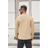 image:imageCOOFANDY Mens Henley Shirts Long Sleeve Lightweight Button TShirt Casual Basic Tee TopLight Khaki
