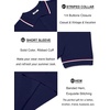 image:imageCOOFANDY Mens Knit Polo Shirts Casual Short Sleeve Button Down Shirts Crochet Classic Golf Polo Collared ShirtsBlack Red White Stripes