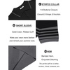image:imageCOOFANDY Mens Knit Polo Shirts Casual Short Sleeve Button Down Shirts Crochet Classic Golf Polo Collared ShirtsBlack With Grey Stripes