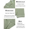image:imageCOOFANDY Mens Knit Polo Shirts Casual Short Sleeve Button Down Shirts Crochet Classic Golf Polo Collared ShirtsLight Green