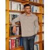image:imageCOOFANDY Mens Long Sleeve Polo Shirts Classic Casual Button Polo Tee Lightweight Collared Golf ShirtLight Khaki
