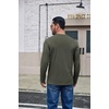 image:imageCOOFANDY Mens Long Sleeve Shirts Crew Neck Cotton T Shirt Basic Casual Shirts Solid Classic TeeArmy Green