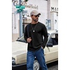 image:imageCOOFANDY Mens Long Sleeve Shirts Crew Neck Cotton T Shirt Basic Casual Shirts Solid Classic TeeBlack