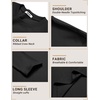 image:imageCOOFANDY Mens Long Sleeve Shirts Crew Neck Cotton T Shirt Basic Casual Shirts Solid Classic TeeBlack