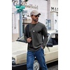 image:imageCOOFANDY Mens Long Sleeve Shirts Crew Neck Cotton T Shirt Basic Casual Shirts Solid Classic TeeDark Grey