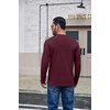 image:imageCOOFANDY Mens Long Sleeve Shirts Crew Neck Cotton T Shirt Basic Casual Shirts Solid Classic TeeDark Red