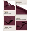 image:imageCOOFANDY Mens Long Sleeve Shirts Crew Neck Cotton T Shirt Basic Casual Shirts Solid Classic TeeDark Red