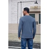 image:imageCOOFANDY Mens Long Sleeve Shirts Crew Neck Cotton T Shirt Basic Casual Shirts Solid Classic TeeGrey Blue