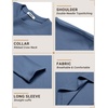image:imageCOOFANDY Mens Long Sleeve Shirts Crew Neck Cotton T Shirt Basic Casual Shirts Solid Classic TeeGrey Blue